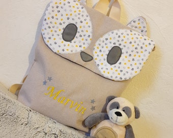 Sac à dos enfant raton laveur - Personnalisable avec le prénom de votre petit bout