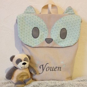 Sac à dos enfant raton laveur - Personnalisable avec le prénom de votre petit bout