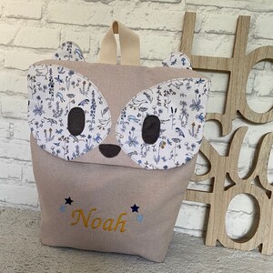 Sac à dos personnalisé raton laveur en liberty theo bleu