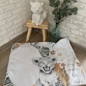 Personalized baby lion step mat blanket