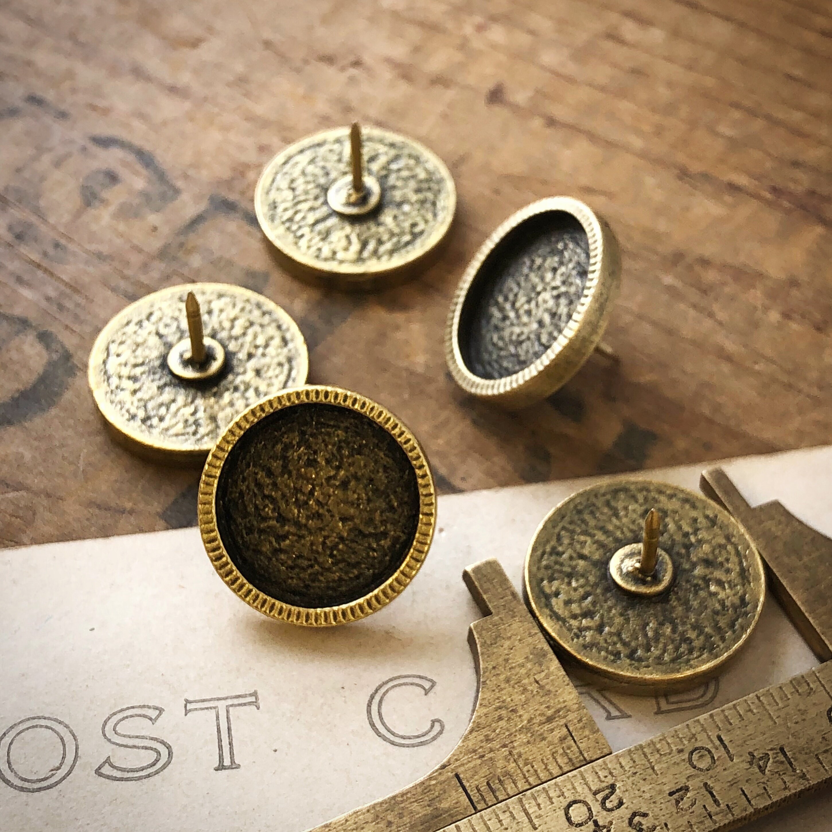 Round Push Pin Circle Pin Bezel DIY Push Pin Blank Push Etsy