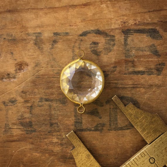 Antique Stained Glass Clear Facetted 1 3//16/" Round Jewel Seconds