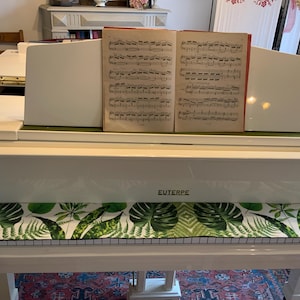 Toetsenbordbeschermer/digitale of akoestische piano/tropische bedrukte stof/groen witte achtergrond/dikke en zachte canvas voering/muziek woonkamer/