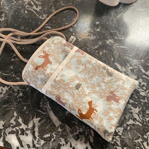 Etui voor iPhone/Waterdicht gecoat katoen/Bosdieren/dikke gladde fluwelen voering/ritssluiting/gevoerde zak/gedragen over de schouder/