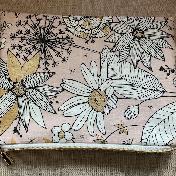 Pochette pour liseuse/housse de liseuse numérique/25x20cm/tissu ameublement /étui tablette/entoilage épais/doublée/fermeture éclair/