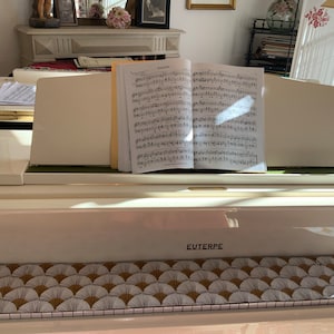 Piano keyboard protector/digital or acoustic/standard dimensions/Papyrus upholstery fabric/Thévenon canvas/lined/lined with thick canvas