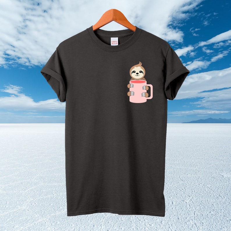 Funny Sloth t-shirt Sloth #4 Pocket Print animal Sloth fake pocket shirt