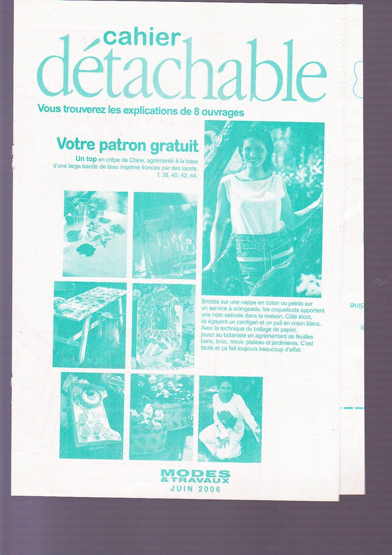 patron vintage juin 2006 top ete image 1