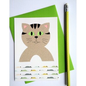 Cartes "Les animaux"/raton laveur/coccinelle/grenouille/souris/chat/panda/renard/pingouin/ papiers découpés/fait main