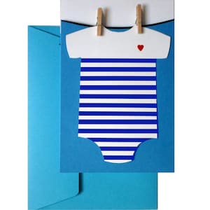"Body sailor" card / Birth card / children's card / sailor card / cut and glued papers / handmade