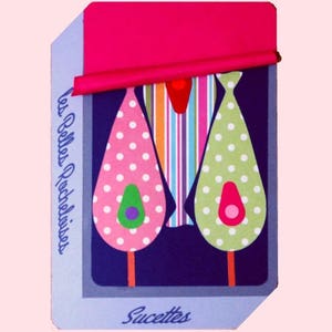 Carte "Les belles Rocheloises" / papiers découpés et collés /  Réalisée à la main