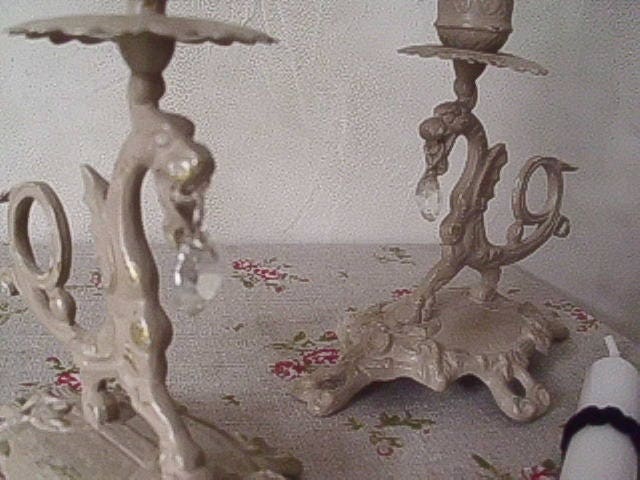 Paire de Bougeoirs Cheval Ailé' & Pampilles