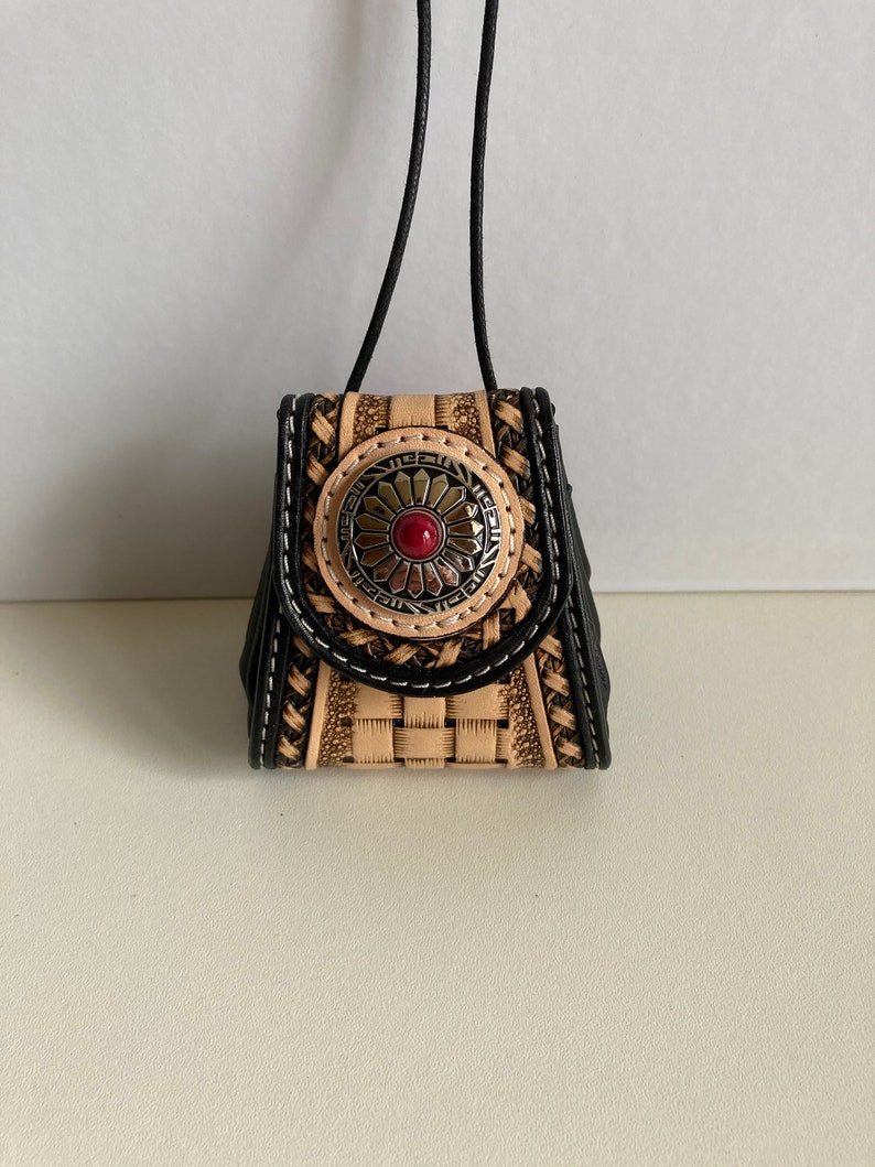 leather coin holder pushed back with various patterns Stock exchange
