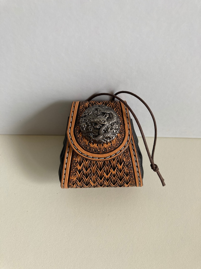 leather coin holder pushed back with various patterns Stock exchange