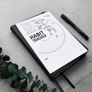 Rastreador de hábitos minimalista IMPRIMIBLE // Seguimiento de hábitos mensuales y registro de progreso // Círculo de hábitos diarios // Múltiples tamaños: Carta/Diario/A5
