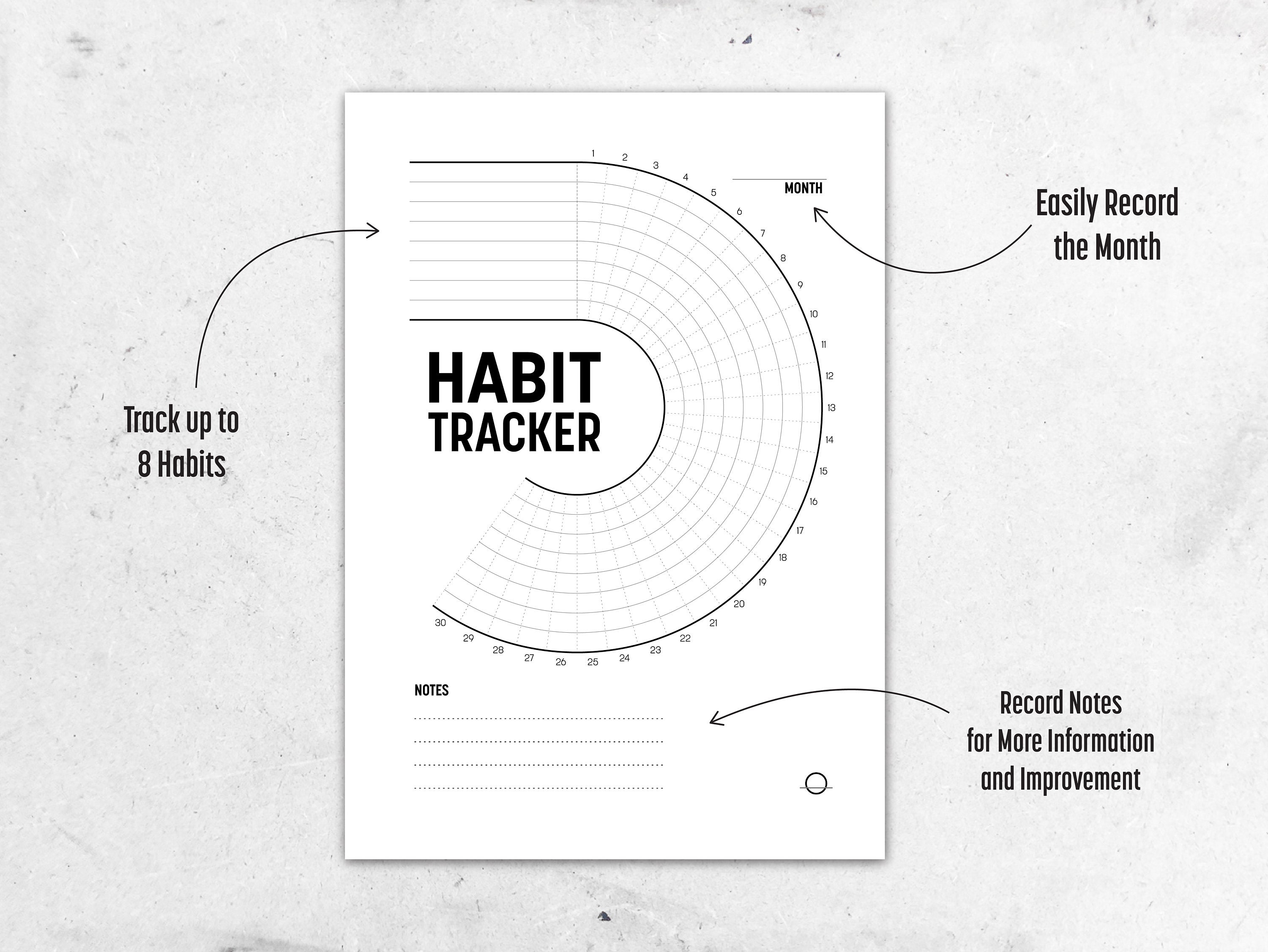 Minimalist Habit Tracker PRINTABLE // Monthly Habit Tracking & - Etsy UK