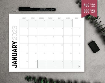 2023 Calendar PRINTABLE - Bold & Minimalist // Monthly Planner // Multiple Sizes: A4 + Letter