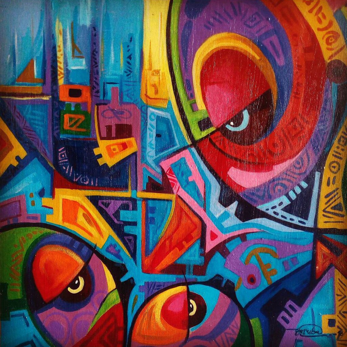 Native wall art tribal wall hanging afrocentric art Etsy