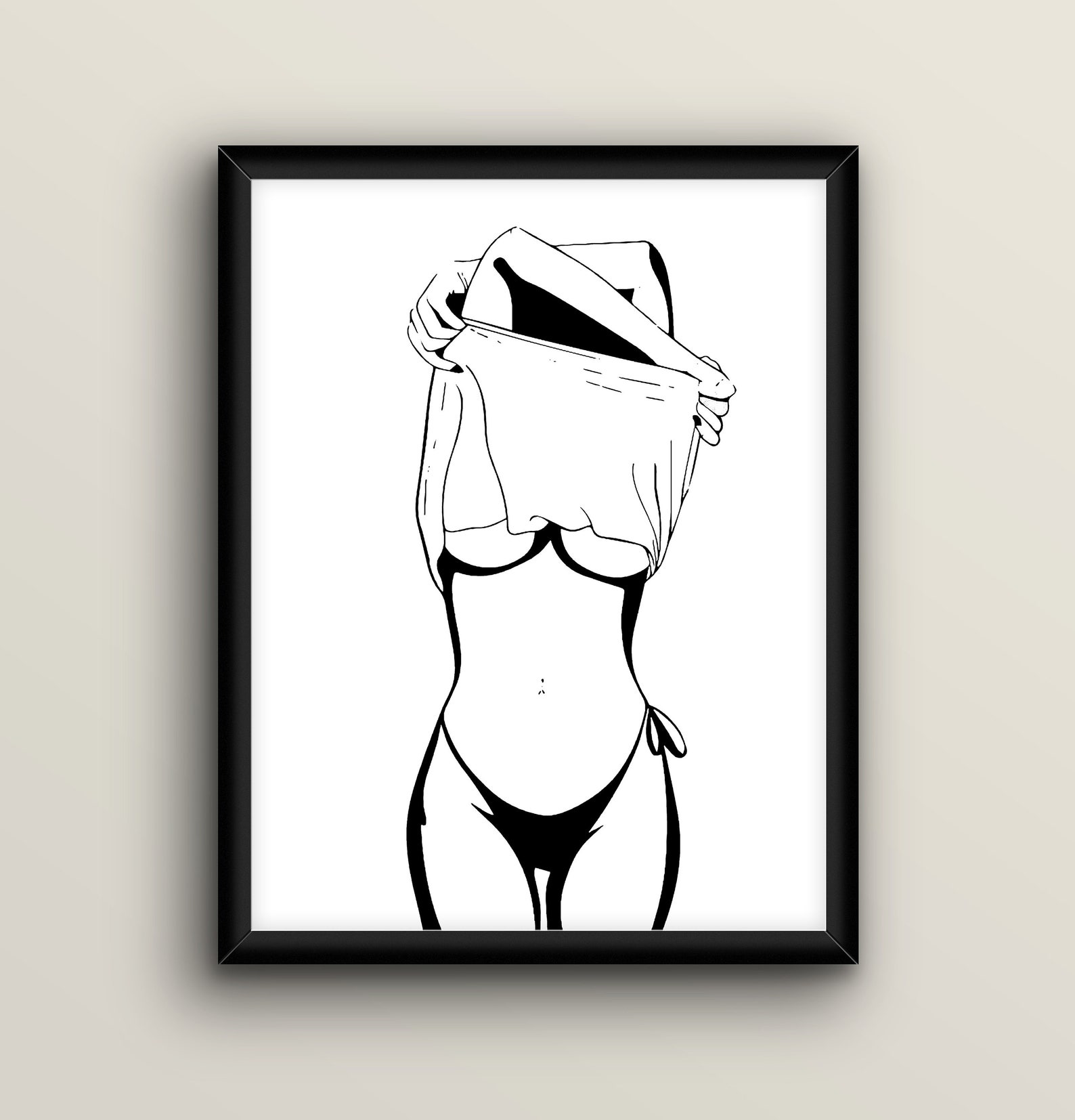 Erotic line art boobs print erotic naked woman nudity erotic image 1.