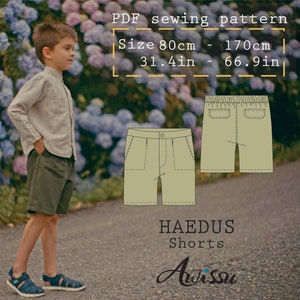 Boys&#39; Shorts Sewing Pattern | DIY Shorts for Boys | for Ages 1-15 | Easy-to-Follow Sewing Pattern Boys&#39; Shorts | Must-Have