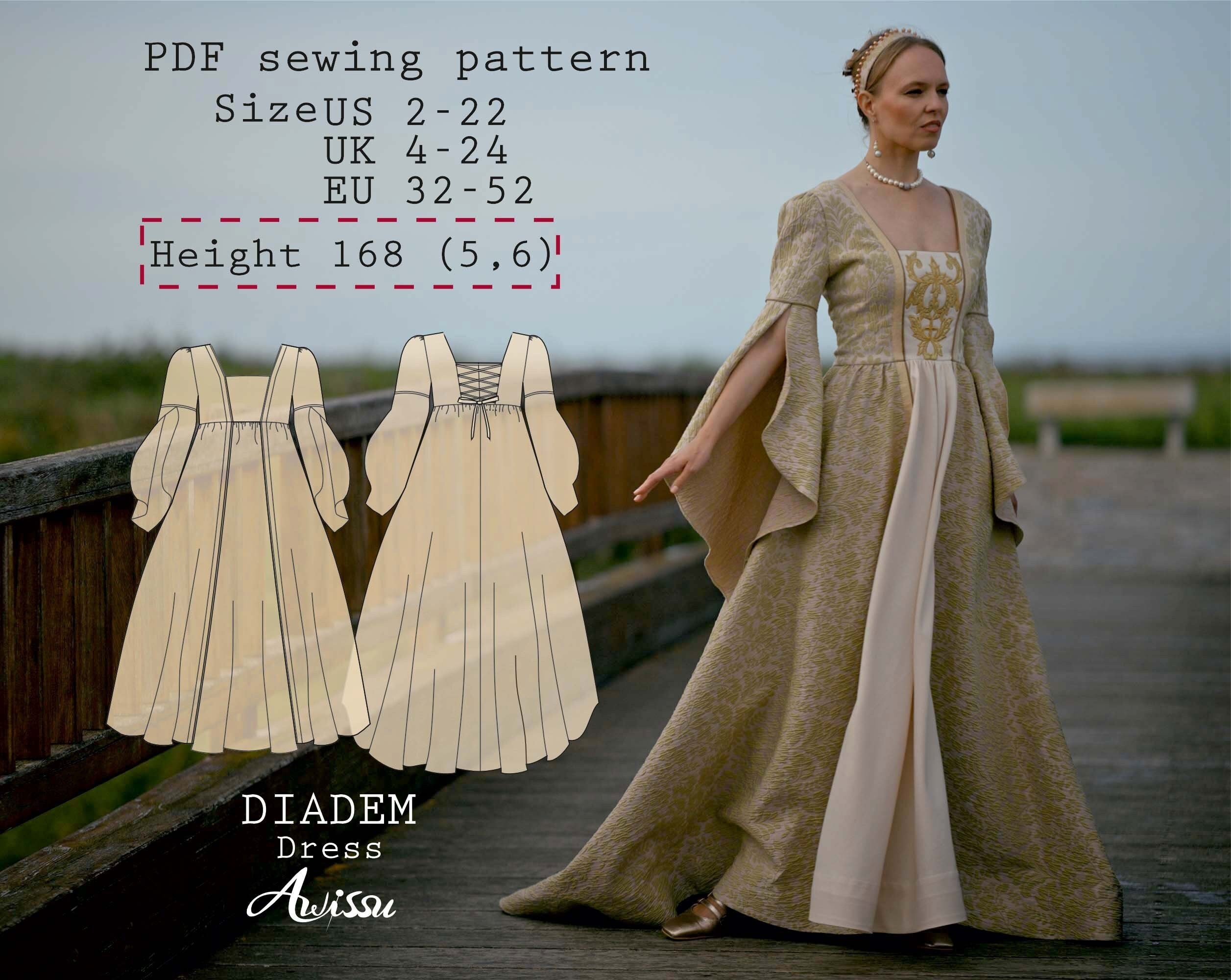 DIADEM Medieval Dress – Custom Renaissance Gown for Cosplay & Events|Historical Renaissance Fashion|Medieval-Inspired Gown for Events |LARP
