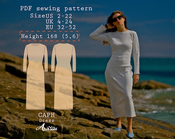 Easy Jersey Dress Sewing Pattern: Beginner-friendly Women's Sizes US 2-22  (PDF Pattern A4) - Etsy