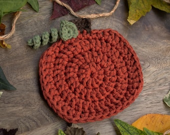 Crocheted Coaster • Pumpkin