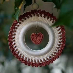 Crochet heart pendant