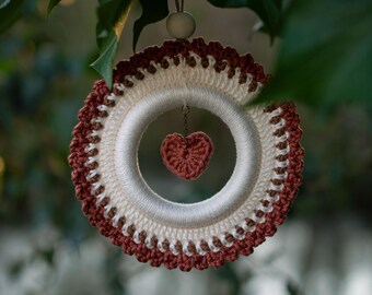 Crochet heart pendant
