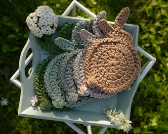 Crocheted Bunny Coaster • Ostara Offering