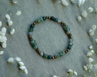 Moss Agate Bracelet • Lichen Mist