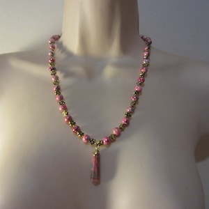 Collar with rhodonite pendant