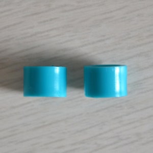 Vintage Retro 80s Teal Blue Round Circle Ring Cartilage Helix Conch Thick Smooth Simple Plastic Colourful Summer Small Cuff & Wrap Earrings