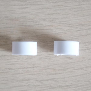 Vintage Retro 80s White Round Circle Ring Cartilage Helix Conch Thick Smooth Simple Lightweight Monochrome Summer Small Cuff & Wrap Earrings