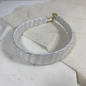 Retro Vintage 80s White Gold Tone Diamond Shape Pattern Large Statement Alice Headband