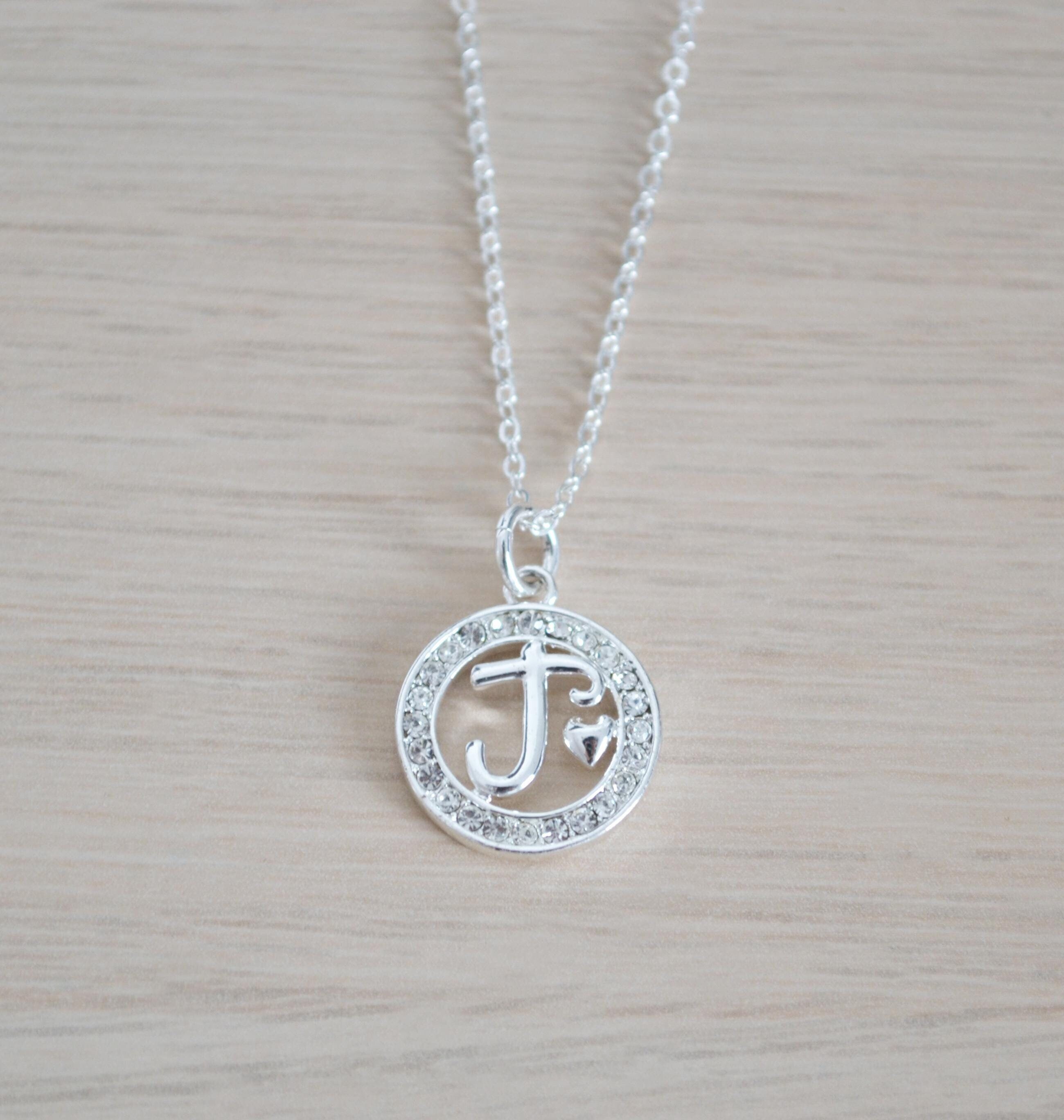 Argento Sterling Collana con iniziale J