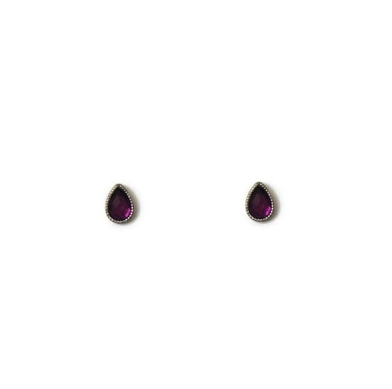 Vintage Retro 1980's Purple Teardrop Faceted Acryl
