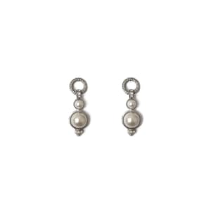 Retro Vintage 80er Jahre Silber Weiß Runde Kreis Ring Perle Klar Kristall Strass Gravierte Lange Ohrstecker Große Baumeln Tropfen Ohrringe