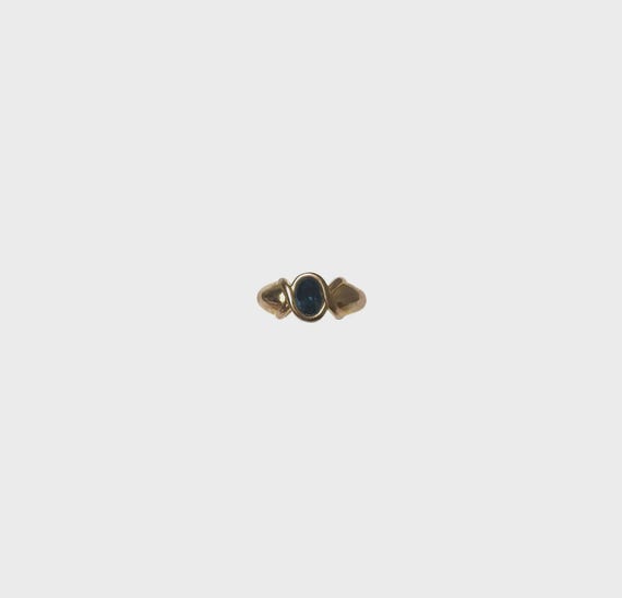Vintage 1980s Gold Plated Swarovski Crystal Ring (Size UK O / US 7)