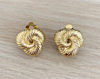 Lot De 2 Paires De Boucles D'oreilles Anciennes Années 80 - Plaqué Or Poinçonné - Très Bon état