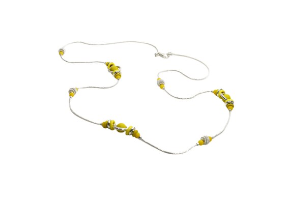 Vintage Retro 80s Silver Yellow Two Tone Small Sp… - image 2