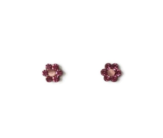 Vintage Retro 80s Bright Pink Pastel Crystal Rhine