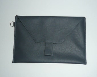 Housse à tablette 10" ou  Pochette en simili  cuir gris à rabat