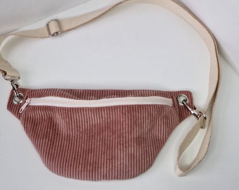 Pink velvet fanny pack