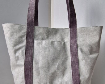 Medium-sized tote bag in coated cotton