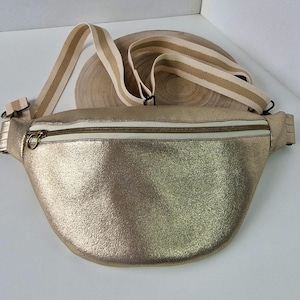 Gold leather fanny pack