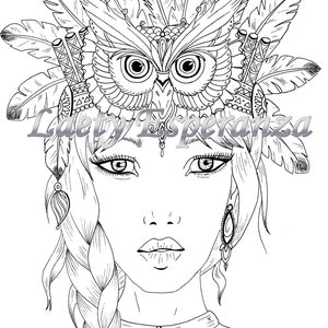 Drawing PDF coloring to print for adults and children instant download INDIANA
