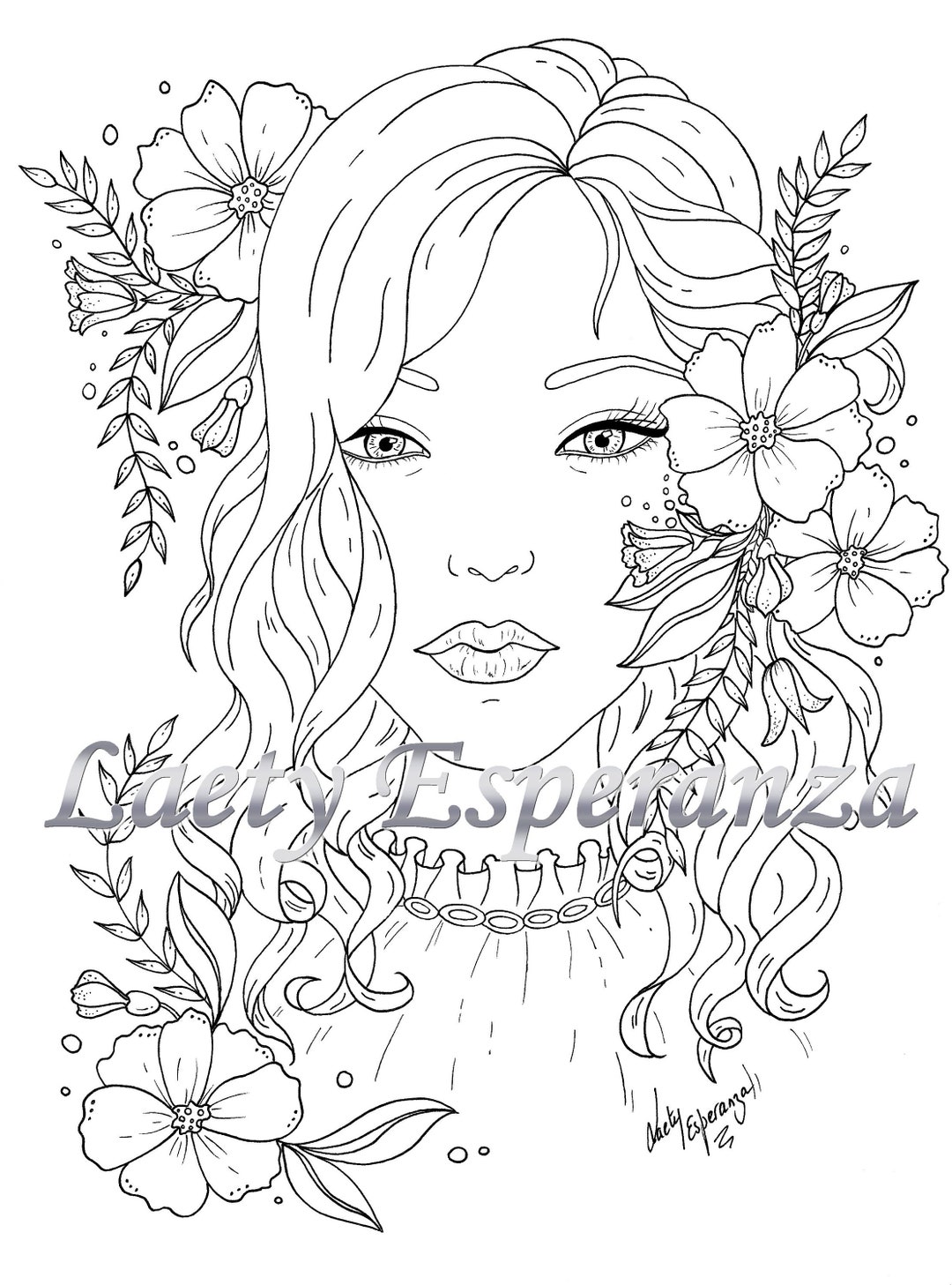 drawing-pdf-coloring-to-print-for-adults-and-children-instant-download