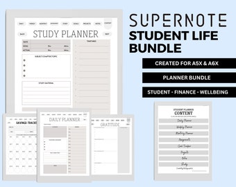 Supernote A5X and A6X - Planner Templates - Student Digital Planner Bundle
