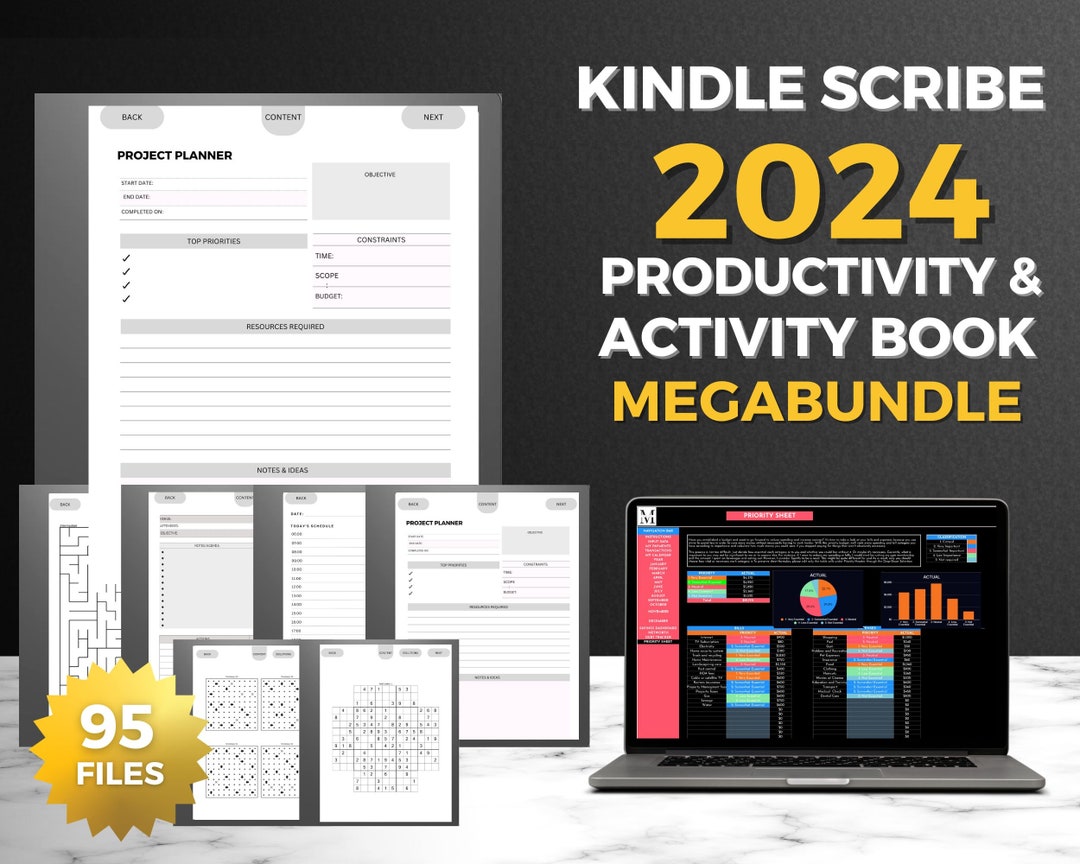 Kindle Scribe 2024 UNDATED Template Bundle and Activity Book Mega